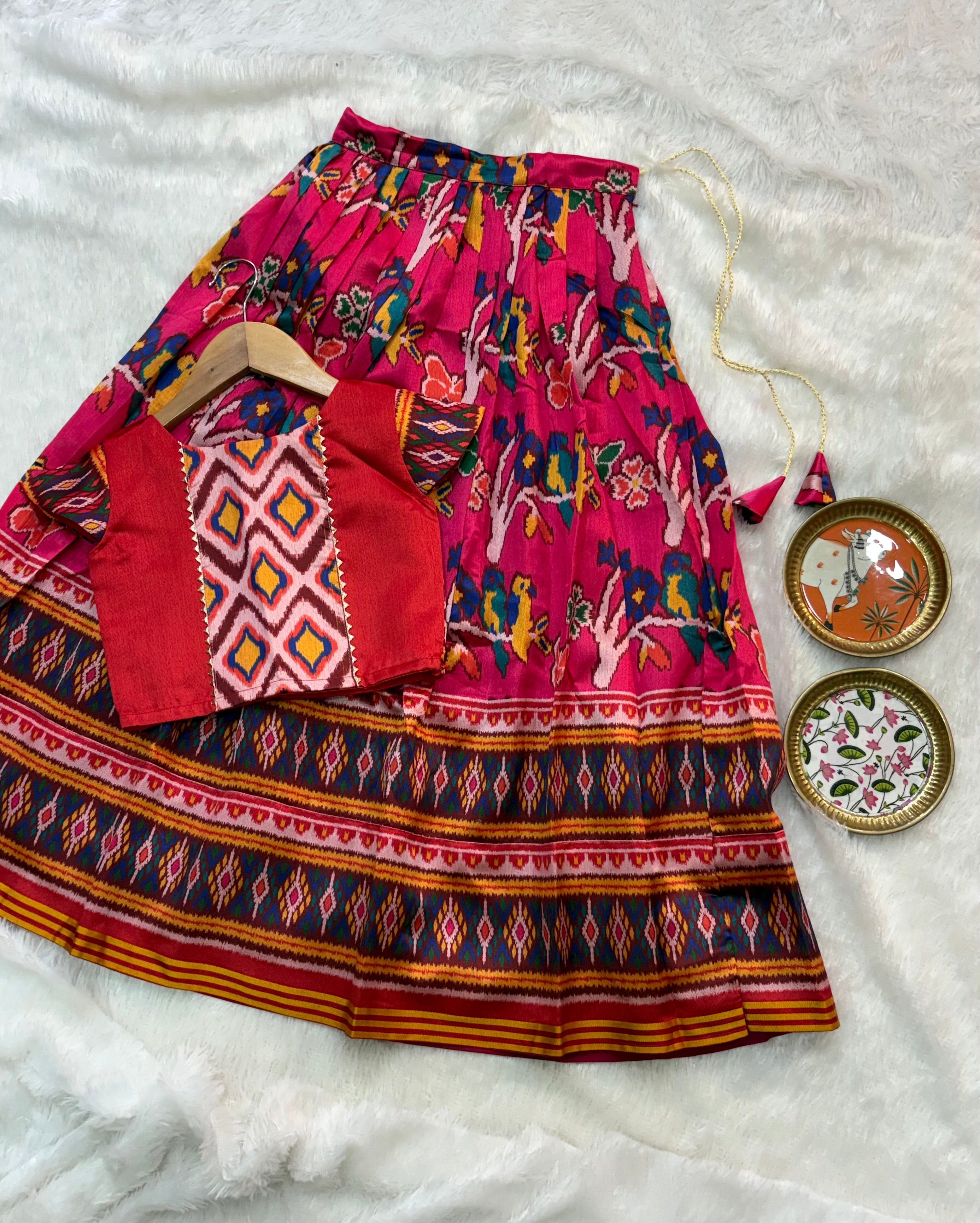 Fancy Patola kids Lehenga