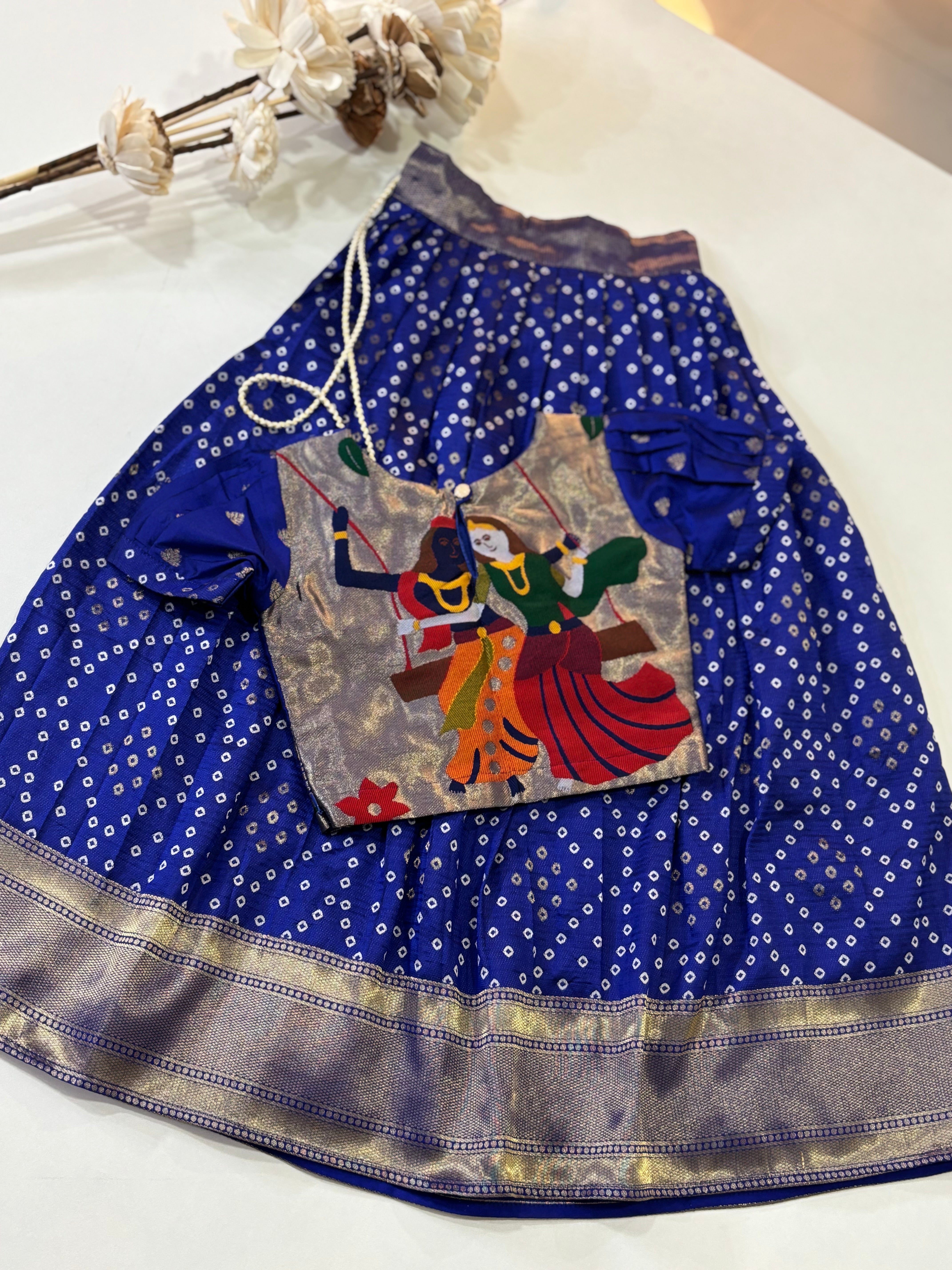 Radhakrishna Paithani Kids Lehenga