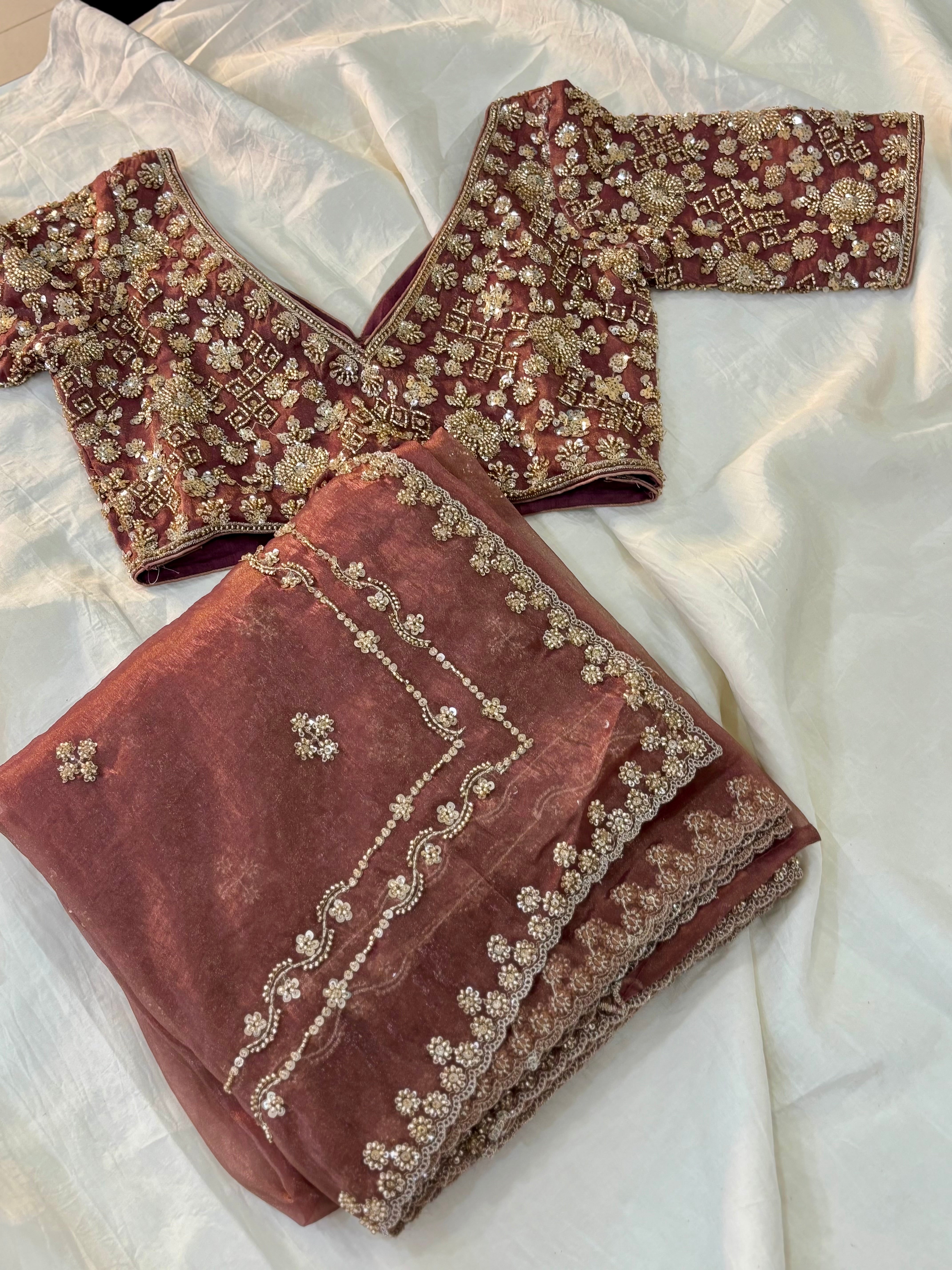 Copper Mauve Cocktail 🍸 Saree