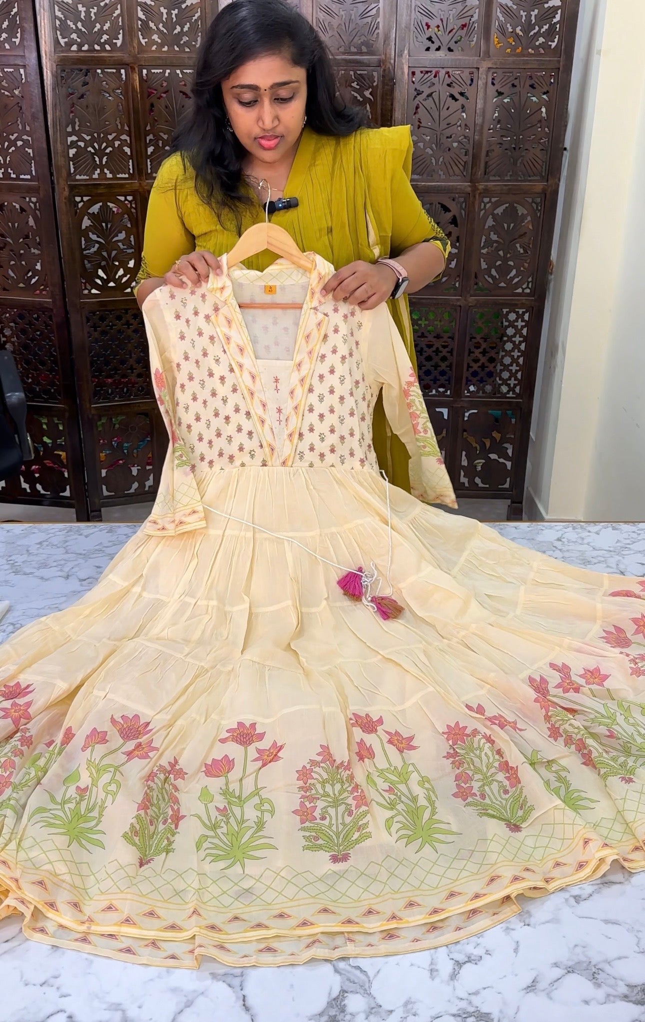 Pastel Yellow Jaipur Cotton Maxi