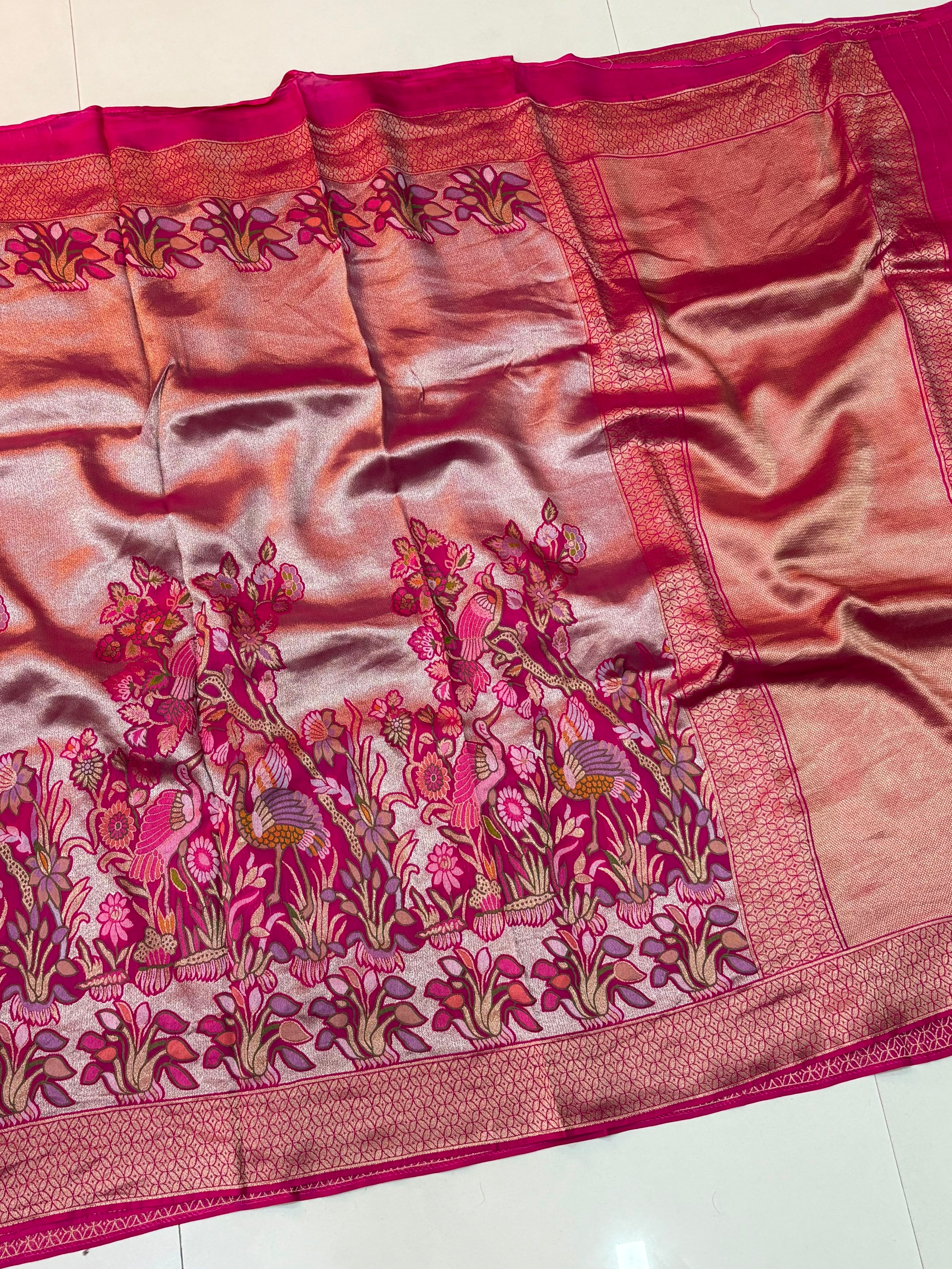 Tissue Meenakari Weaving Sarees