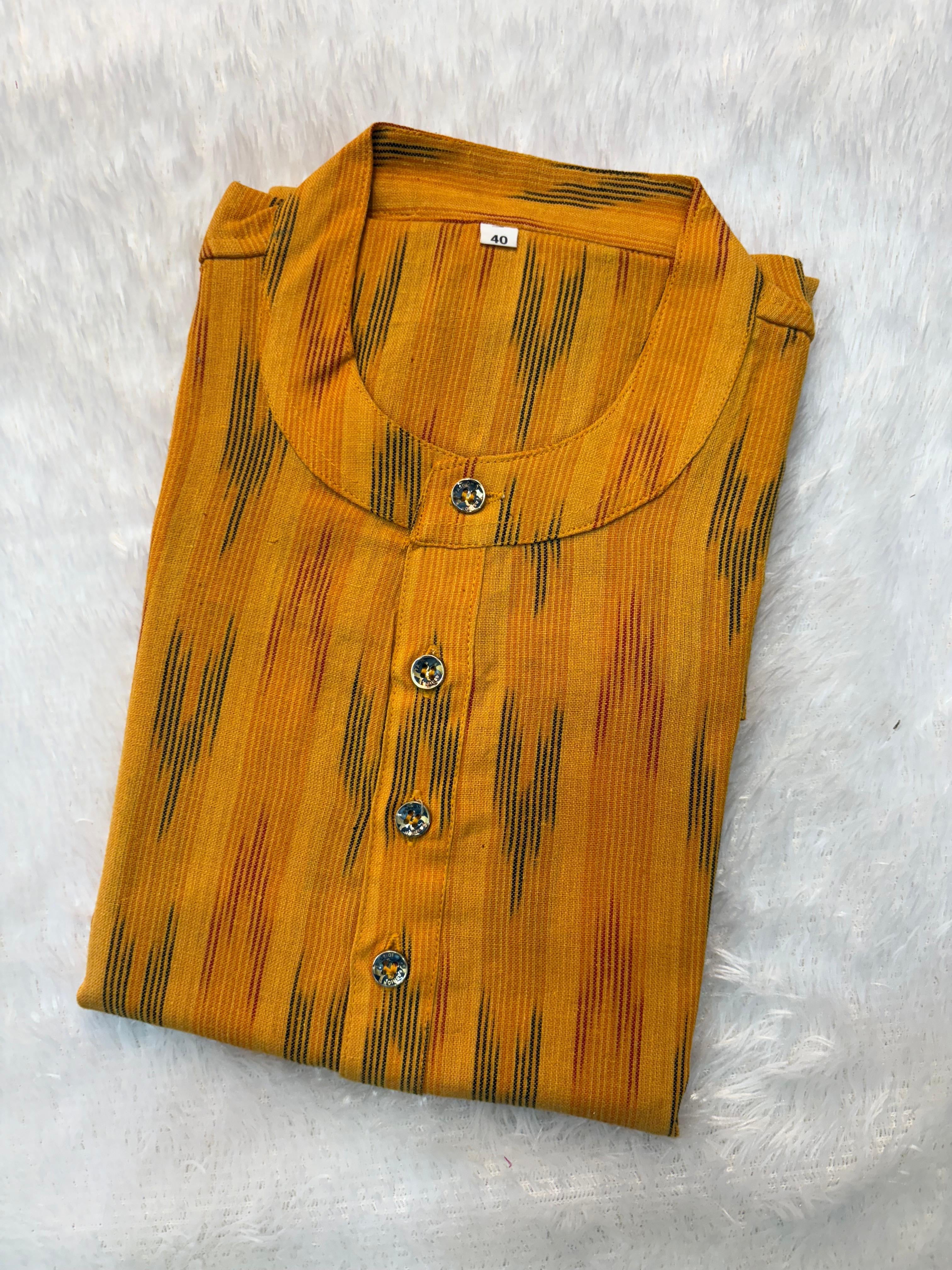 Men's Ikkat Cotton Kurta