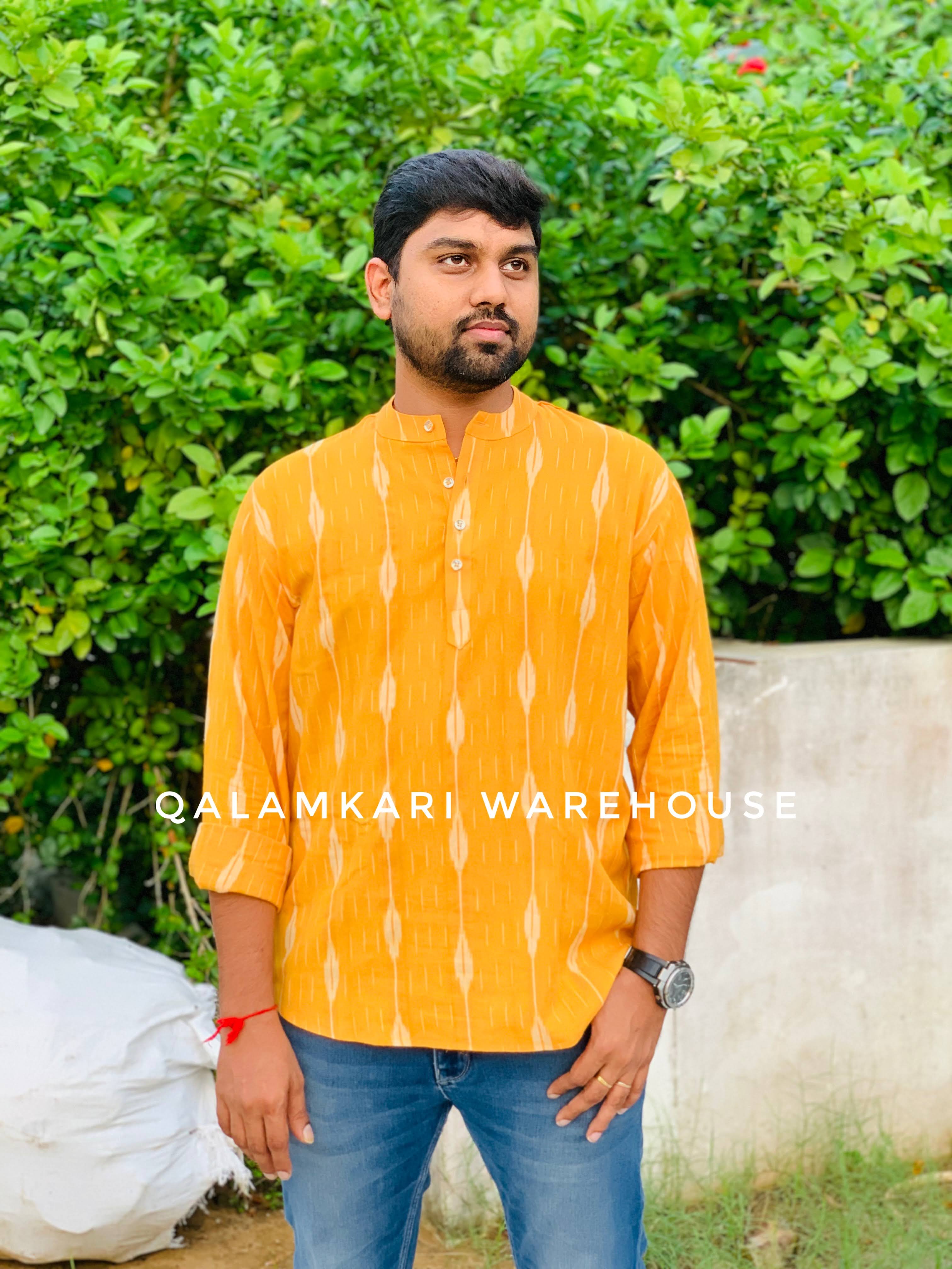 Men's Ikkat Cotton Kurta