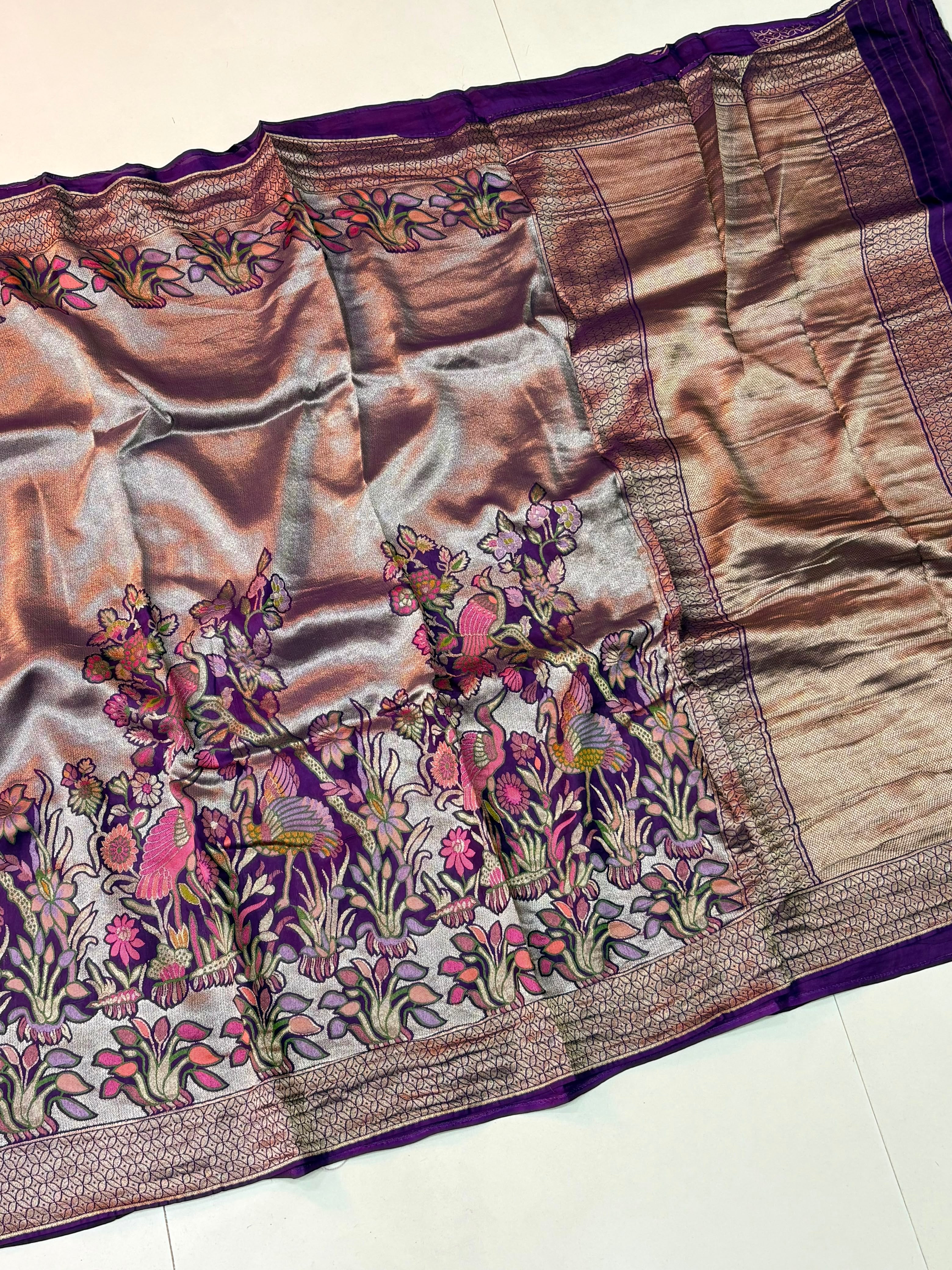 Tissue Meenakari Weaving Sarees