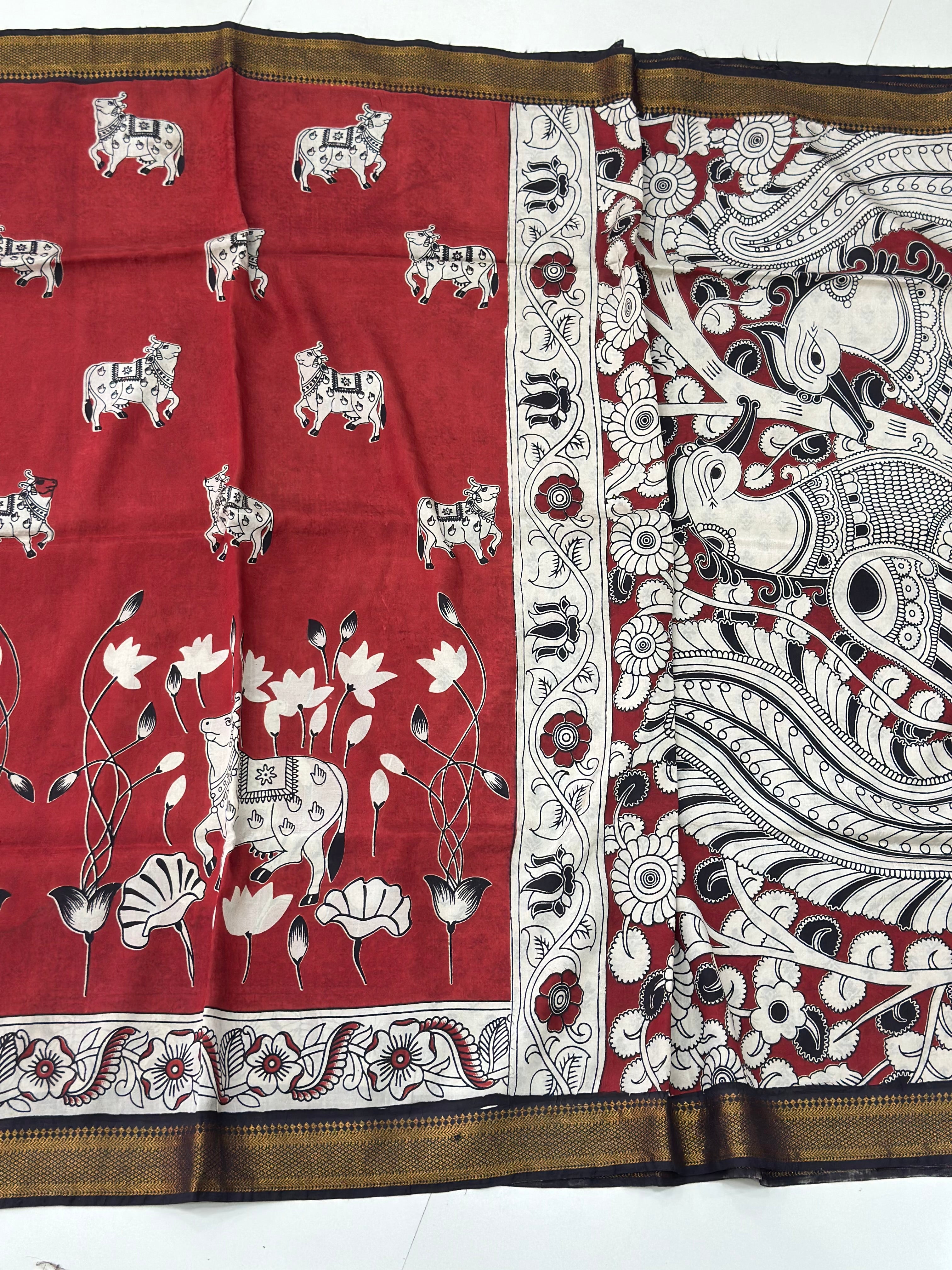 Pichwai Kalamkari Silk