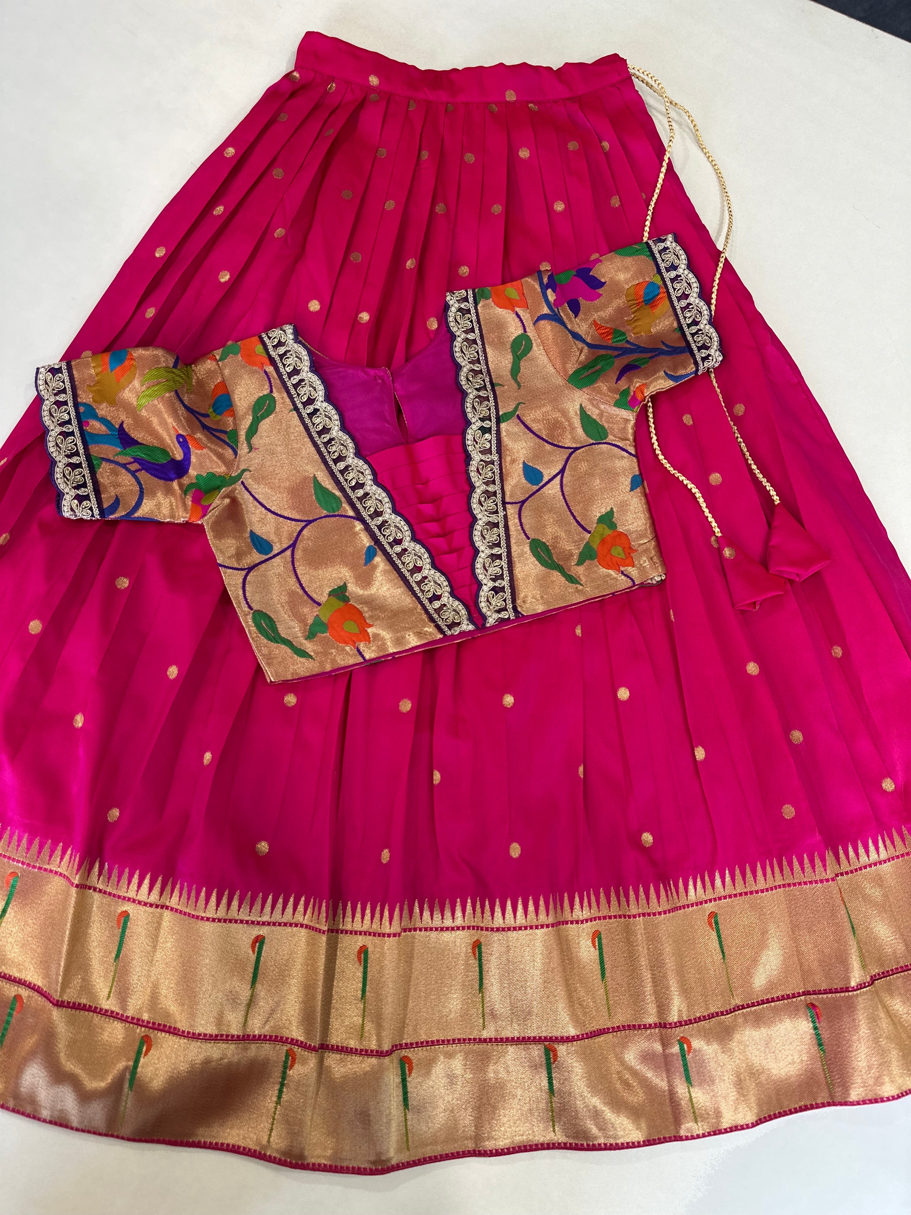 Paithani Traditional Kids Lehenga