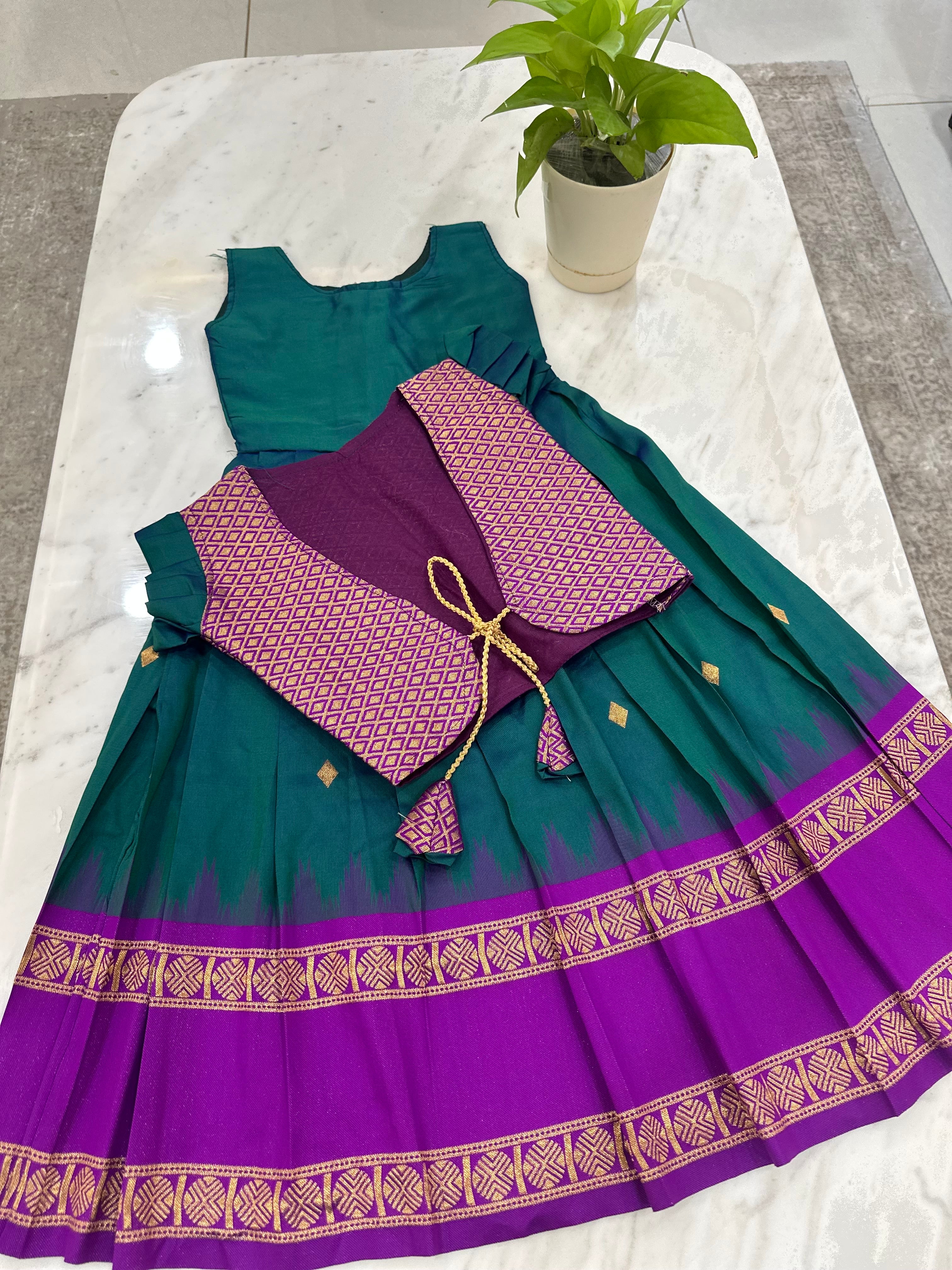 Vintage Semi Gadwal Kids Lehenga