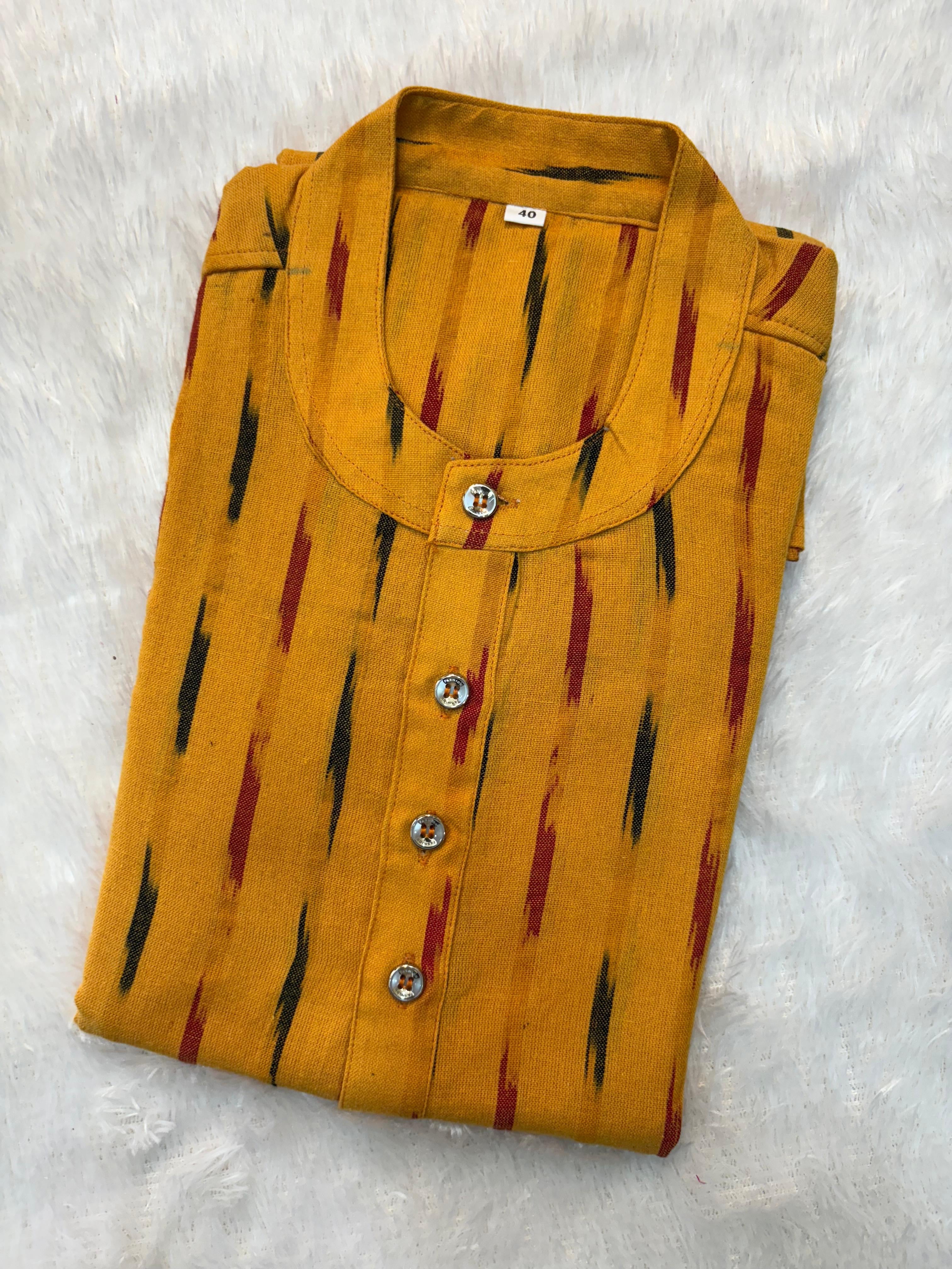 Men's Ikkat Cotton Kurta