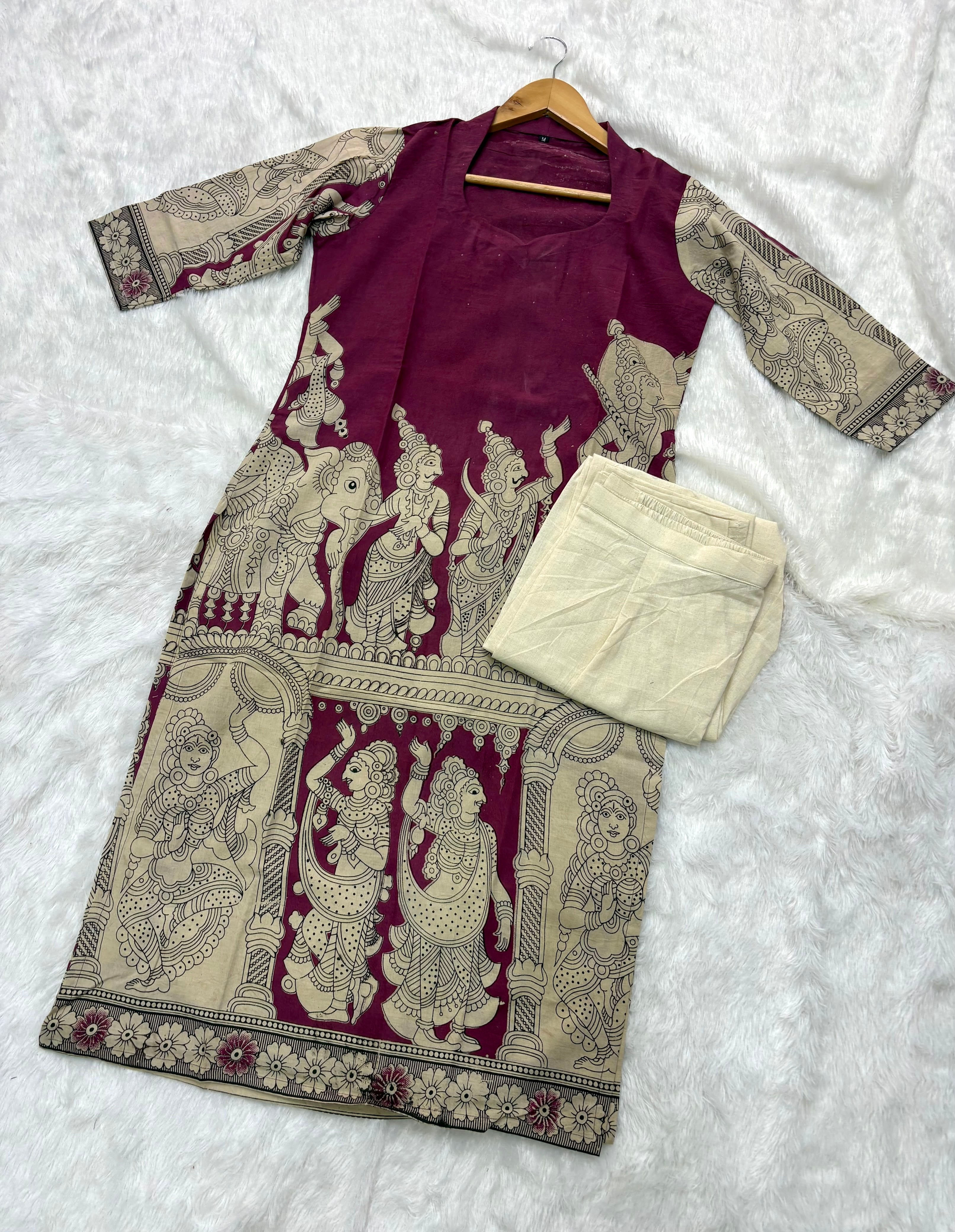 Kalamkari Ramayana Theme Coordset