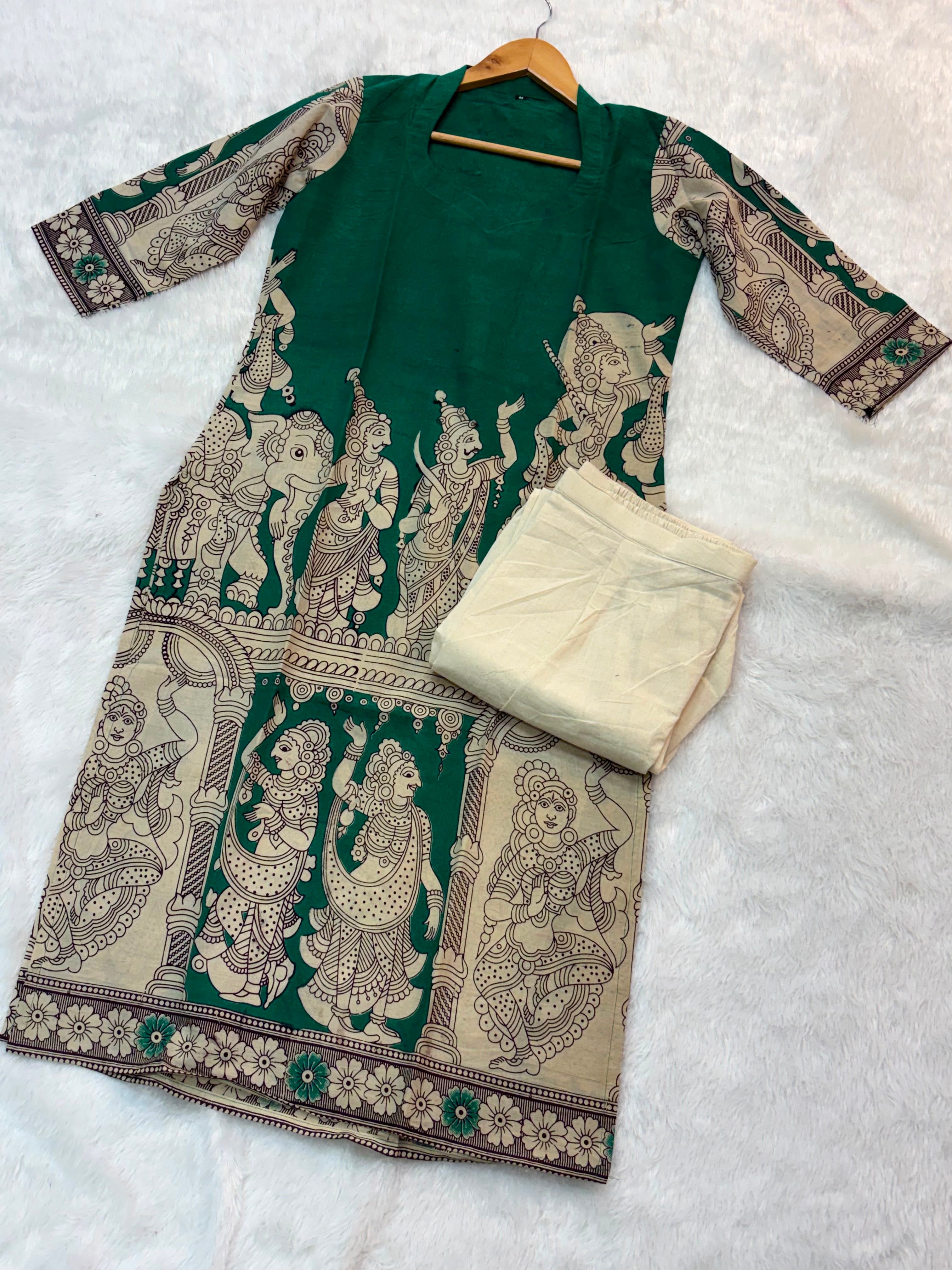 Kalamkari Ramayana Theme Coordset