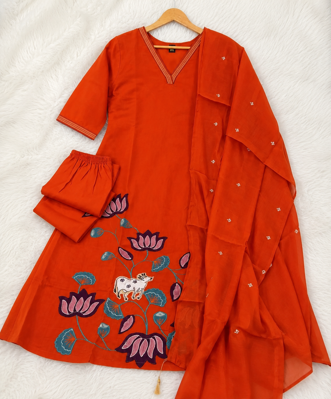 Pichwai Appliqué Anarkali