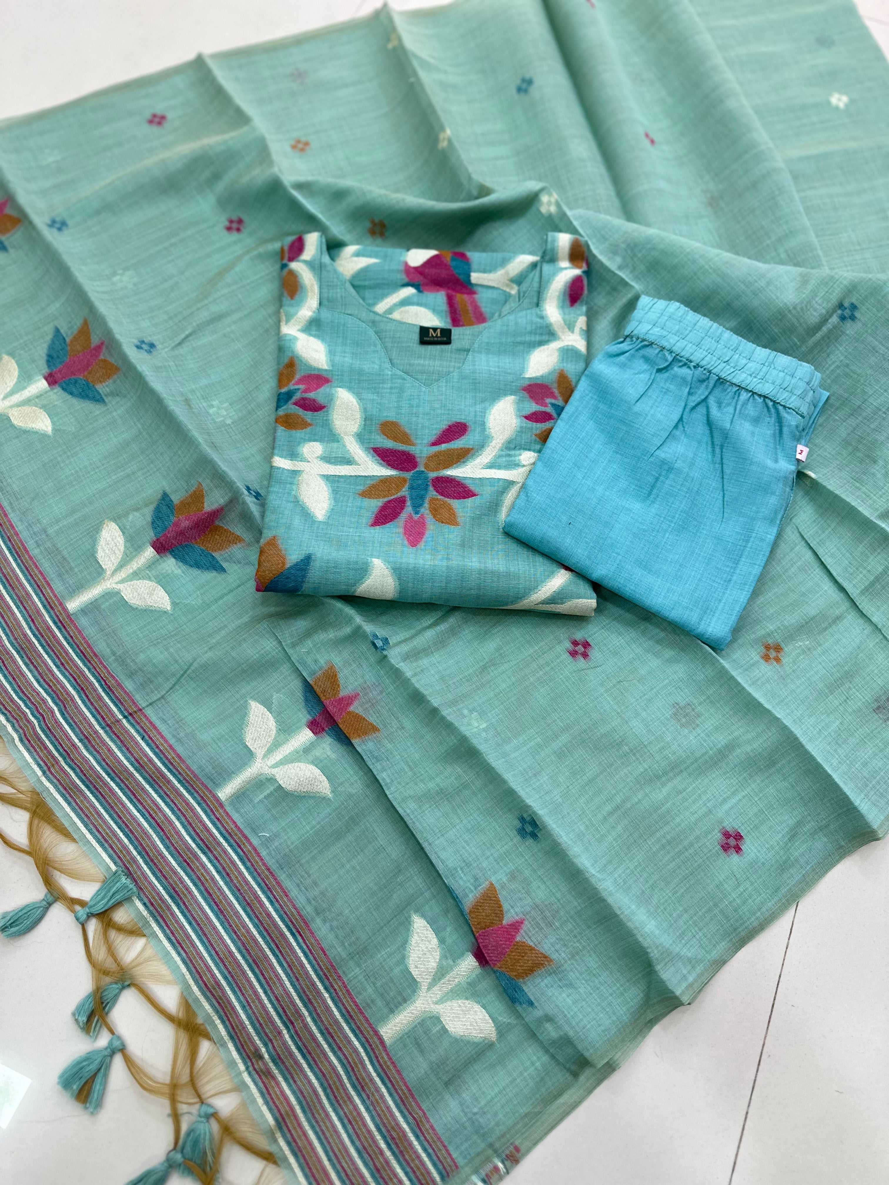 Cotton Jamdhani Kurti sets