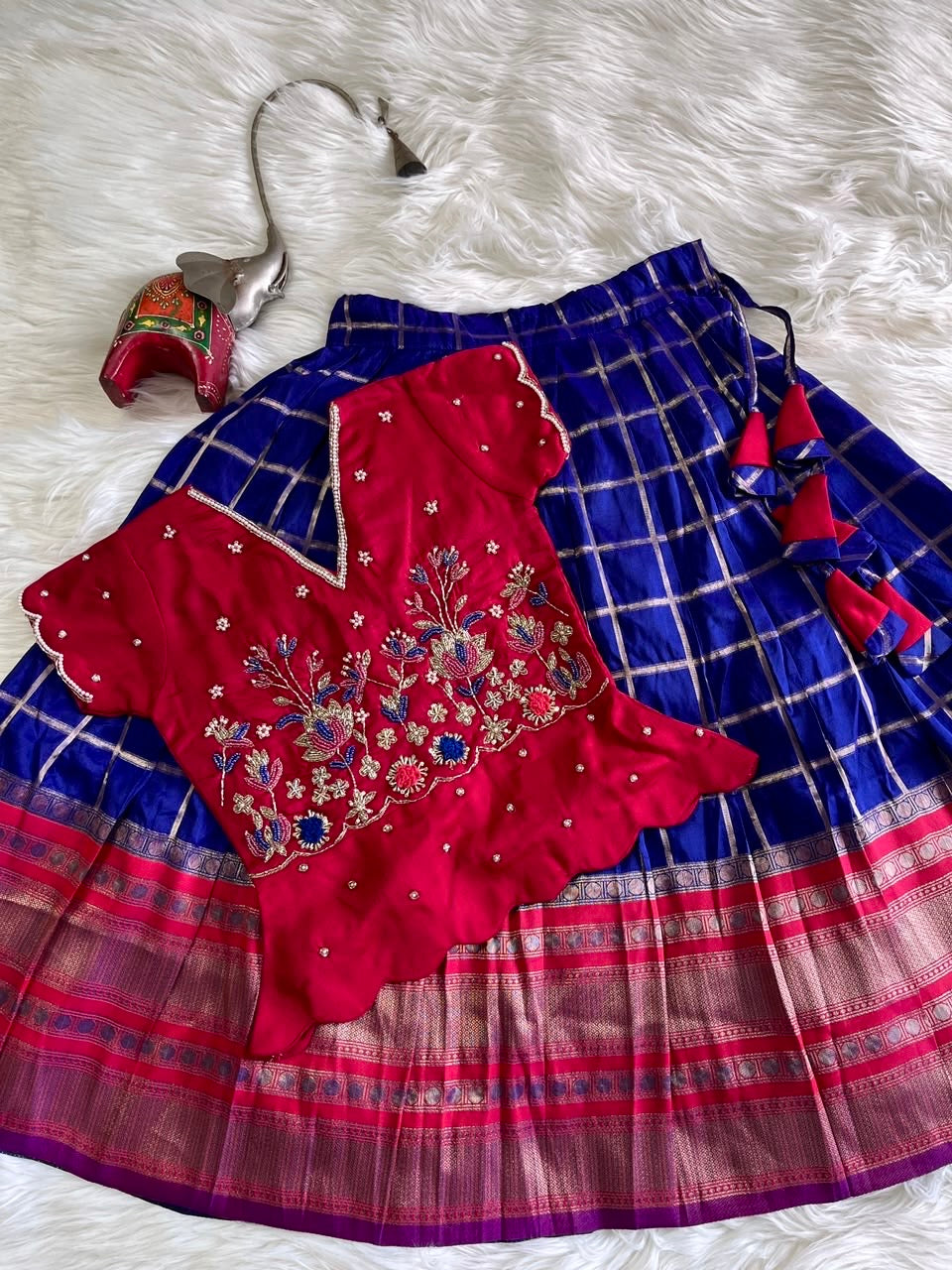 Bujji Varnam~ Maggam Work Kids Lehenga