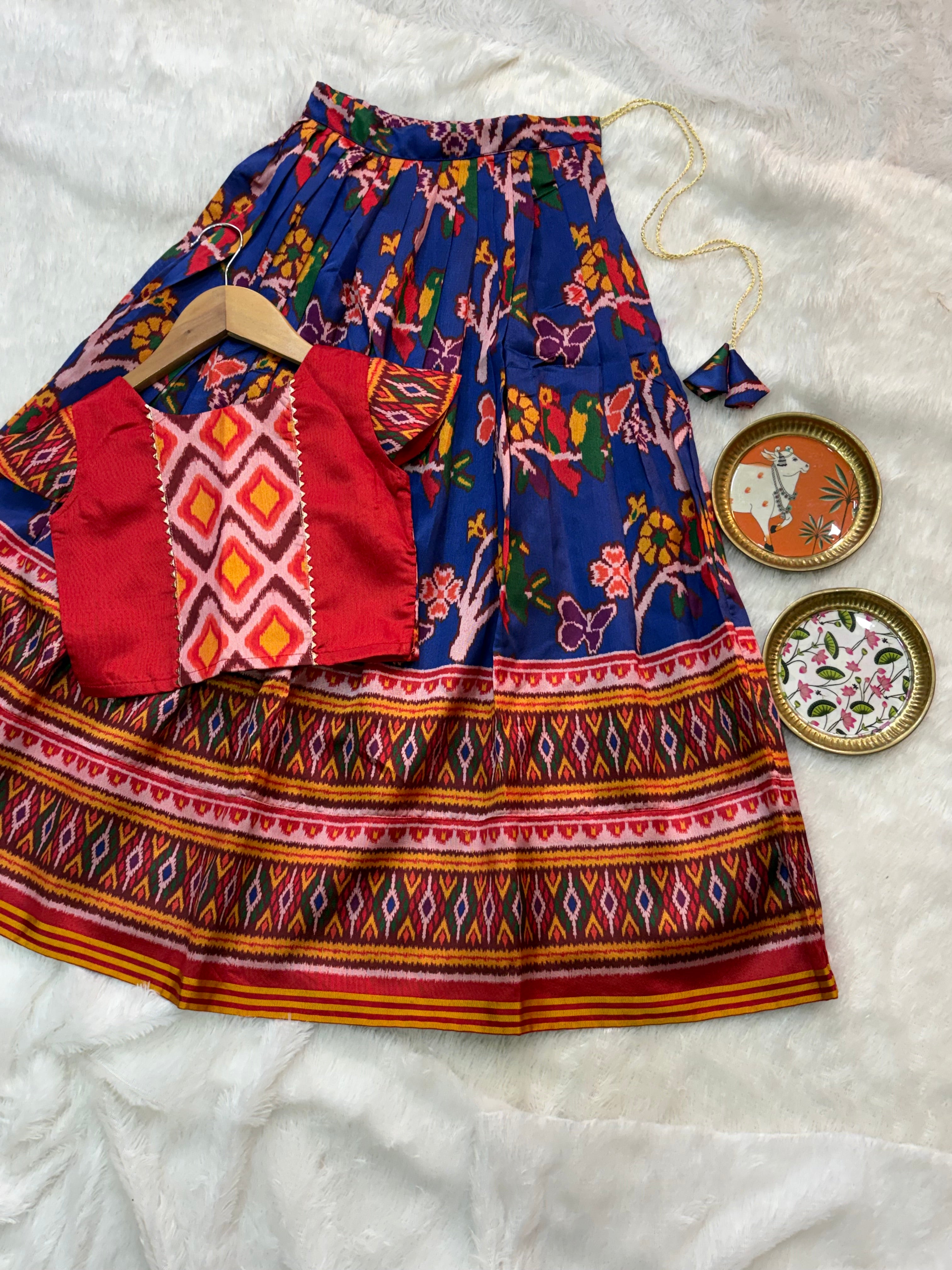 Fancy Patola kids Lehenga
