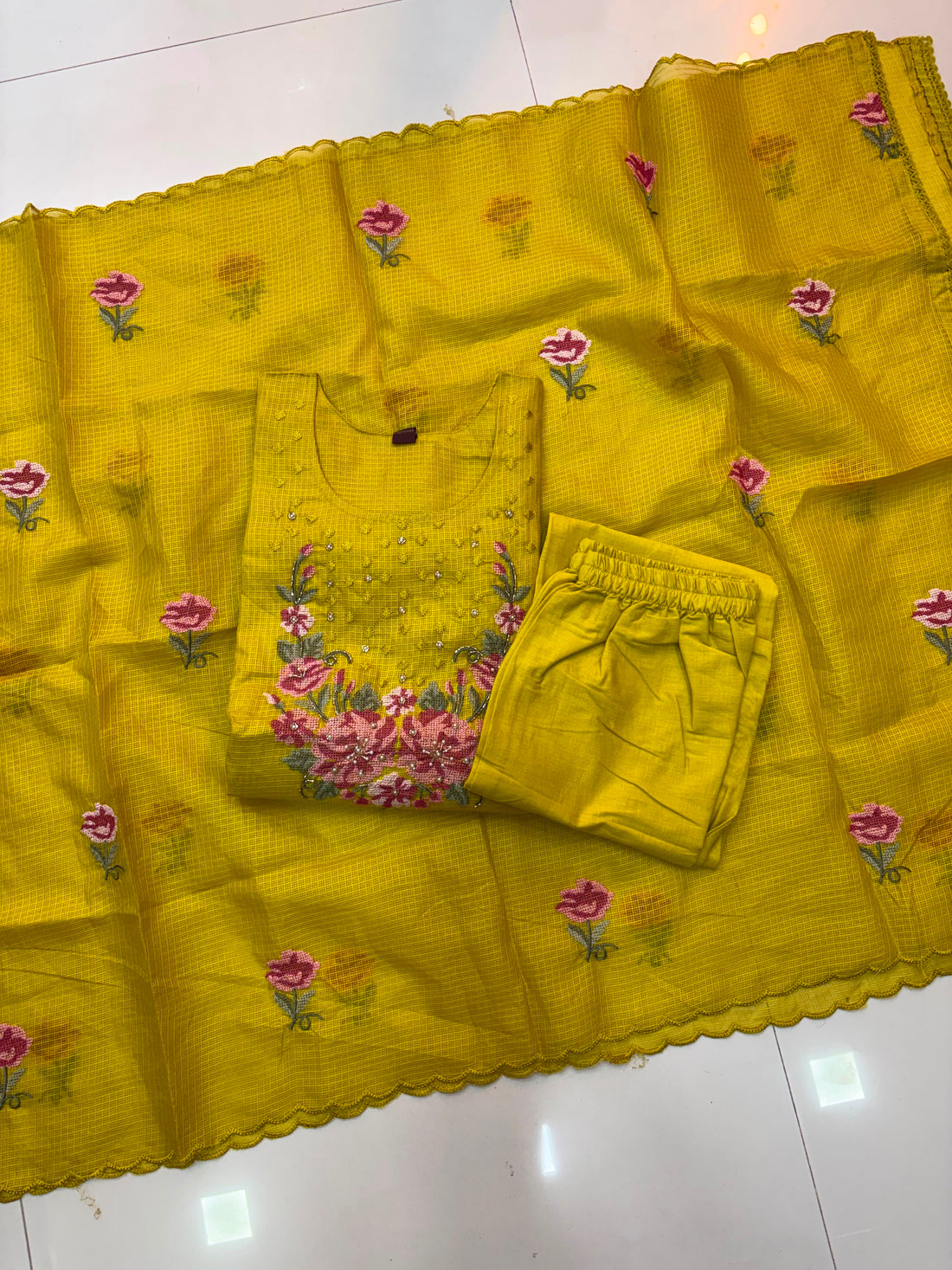Kota Maggam Work Kurti Sets