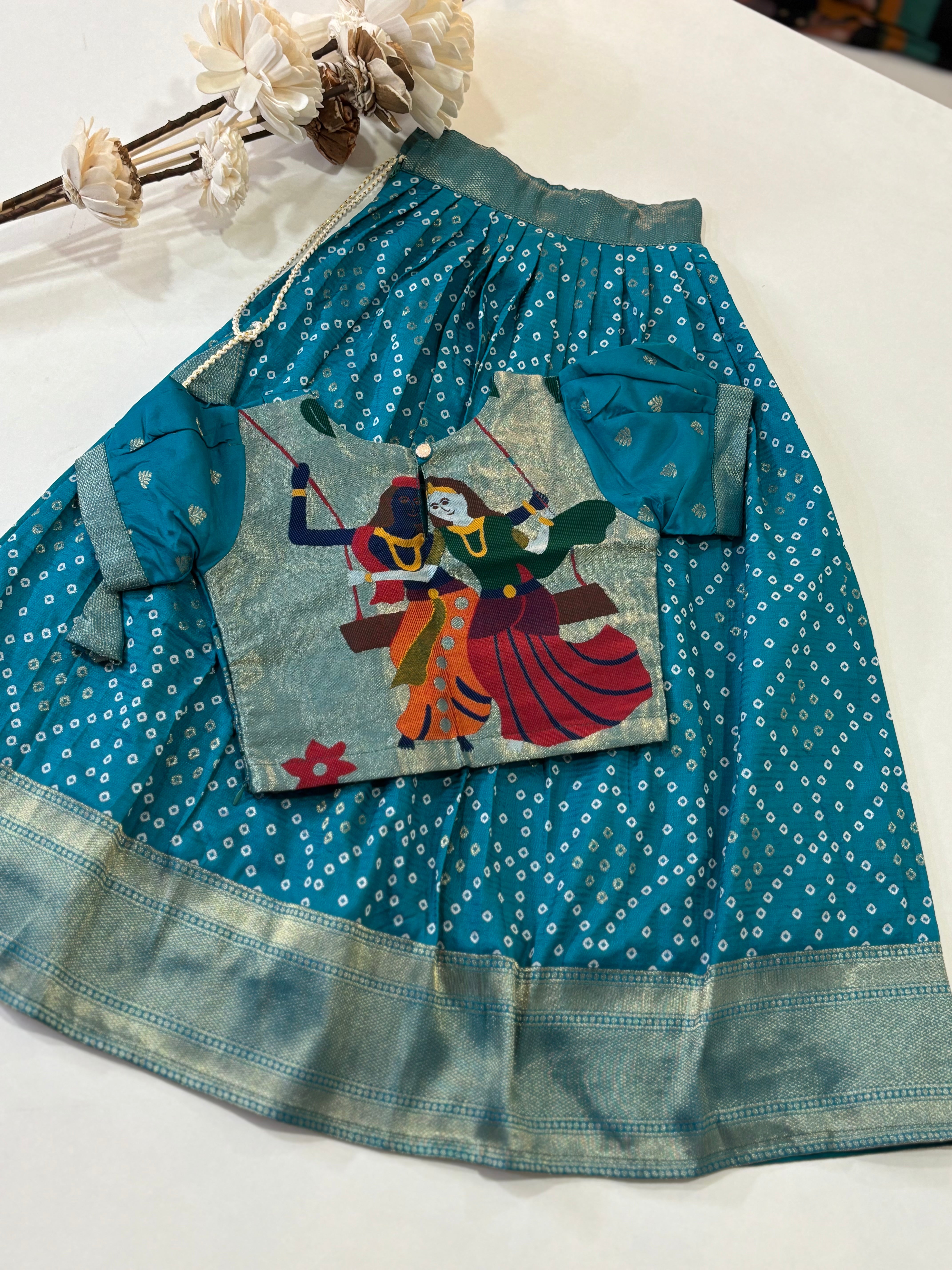 Radhakrishna Paithani Kids Lehenga