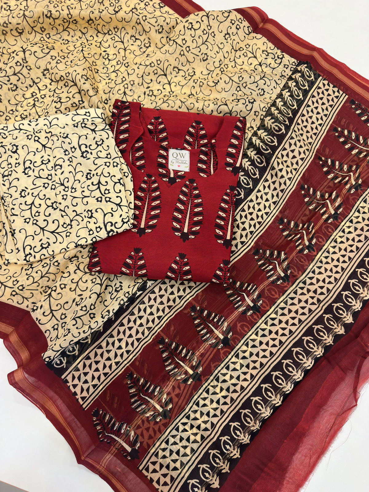 Pure Chanderi Bagru Kurti sets