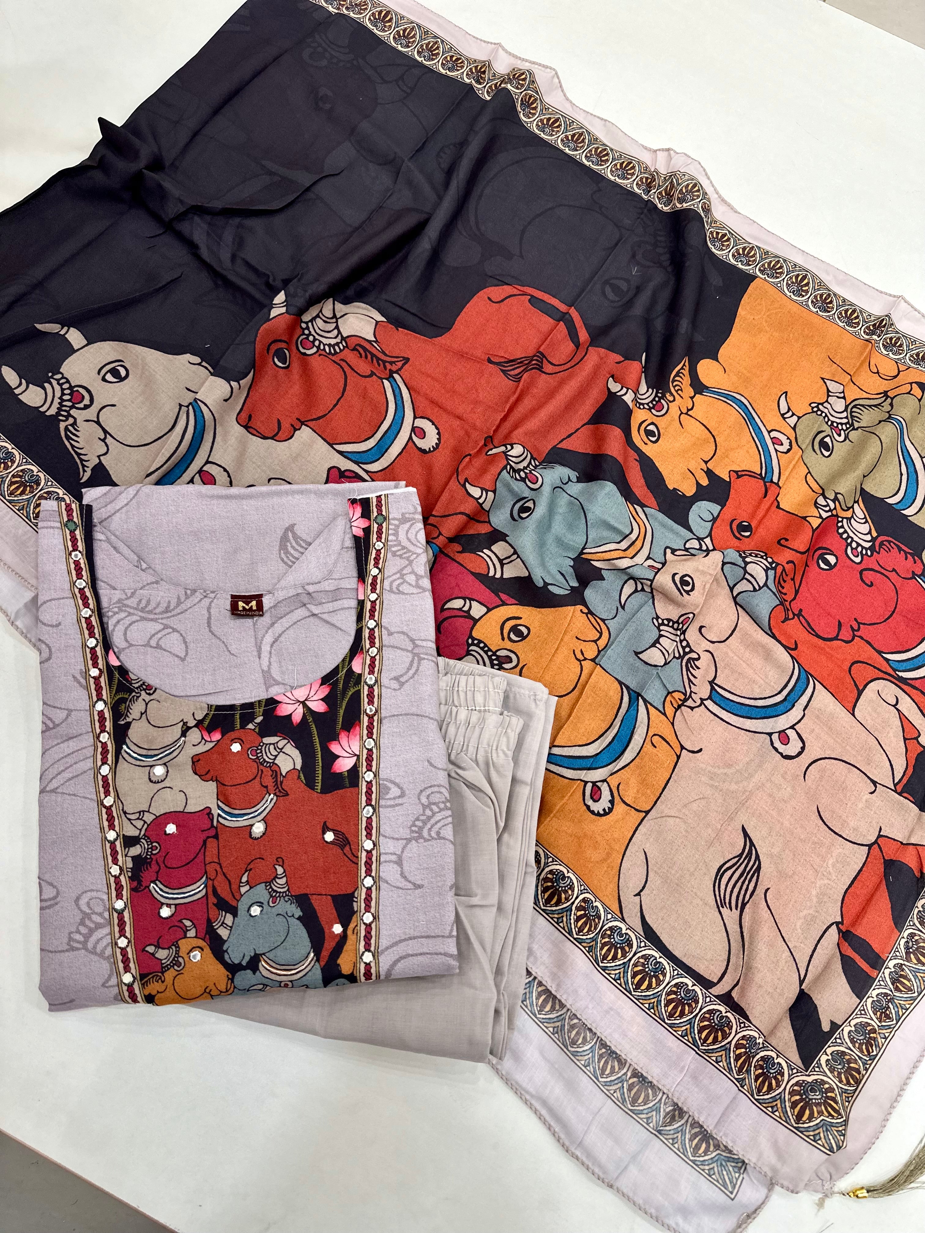 Kalamkari Pichwai Kurti sets