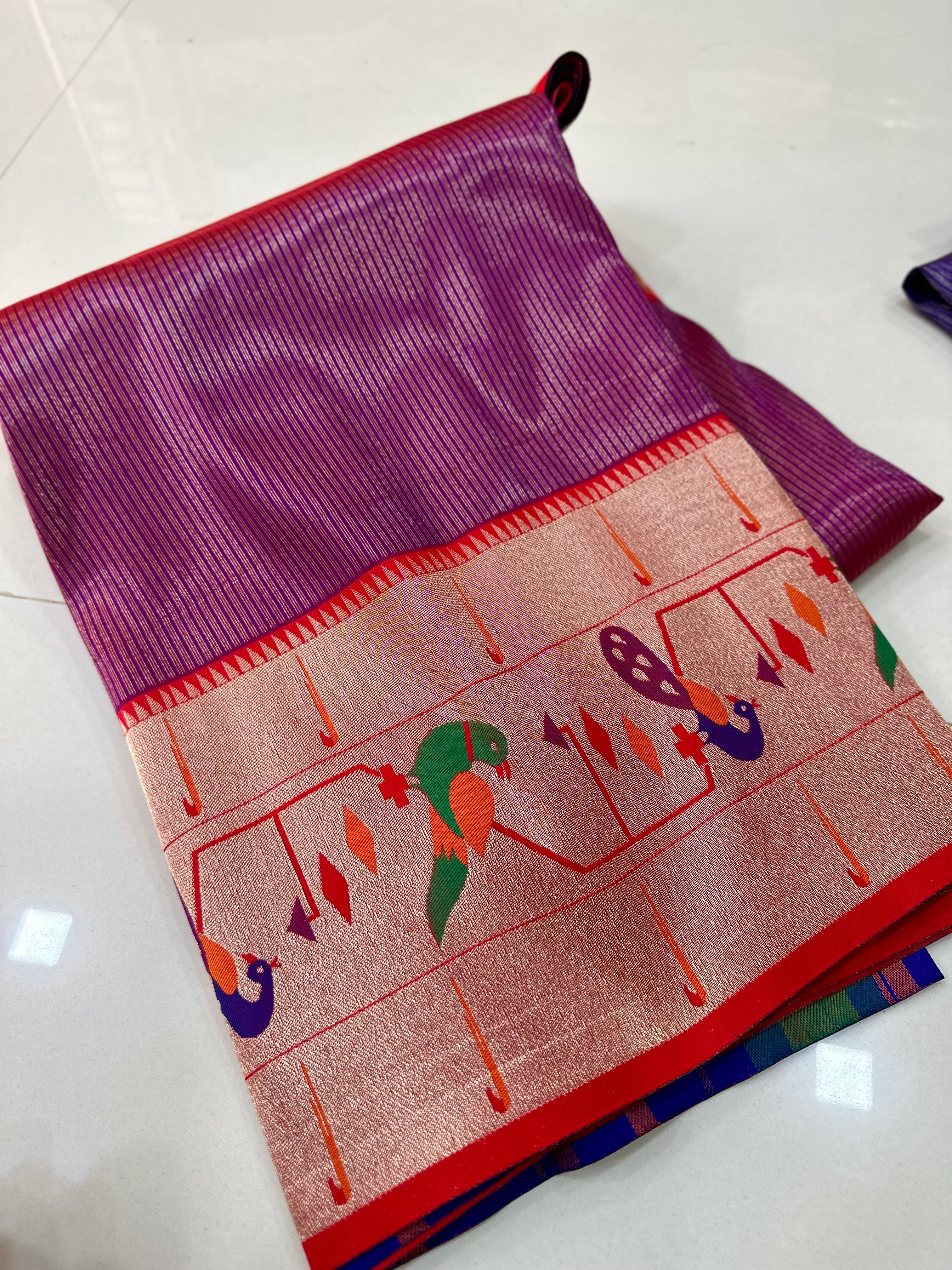Wine paithani