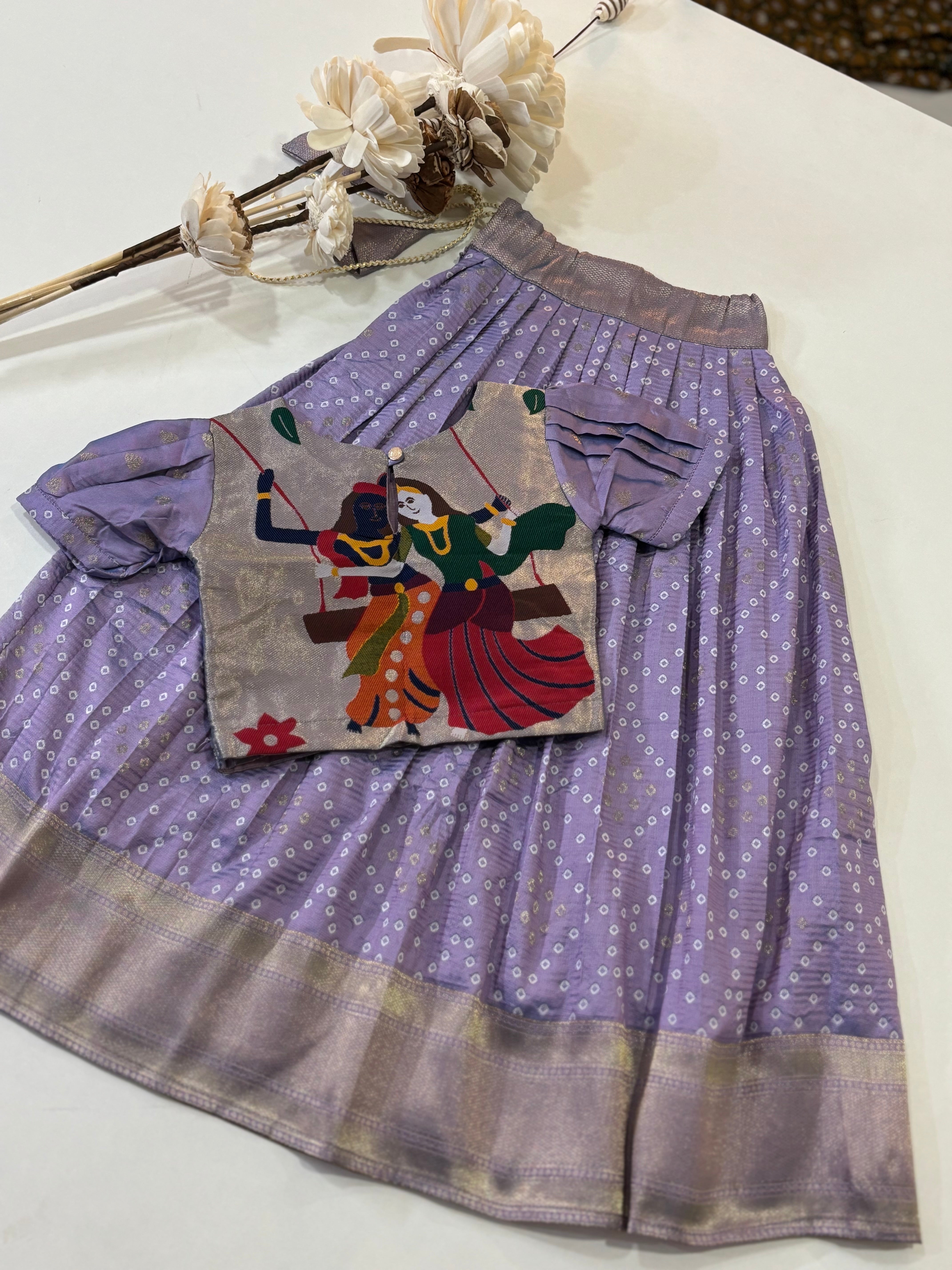 Radhakrishna Paithani Kids Lehenga