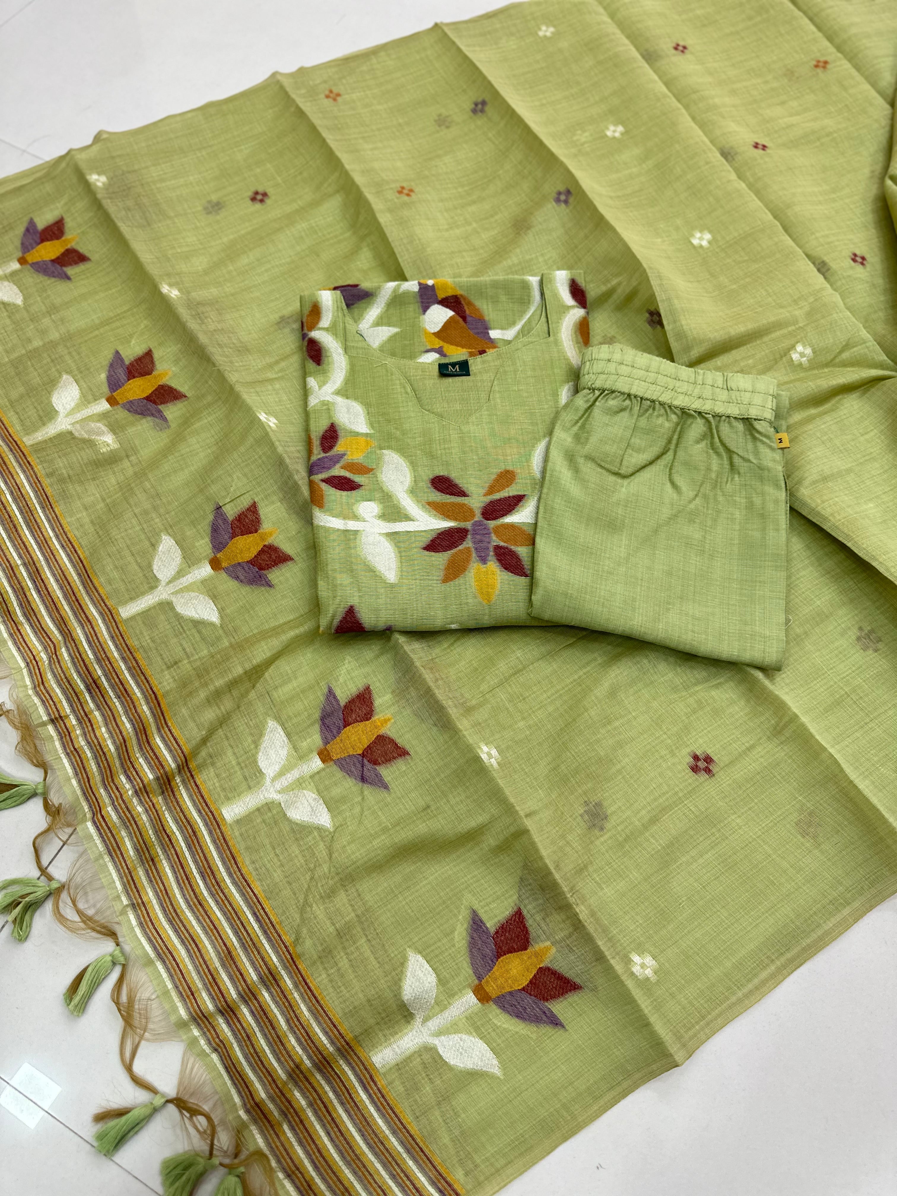 Cotton Jamdhani Kurti sets