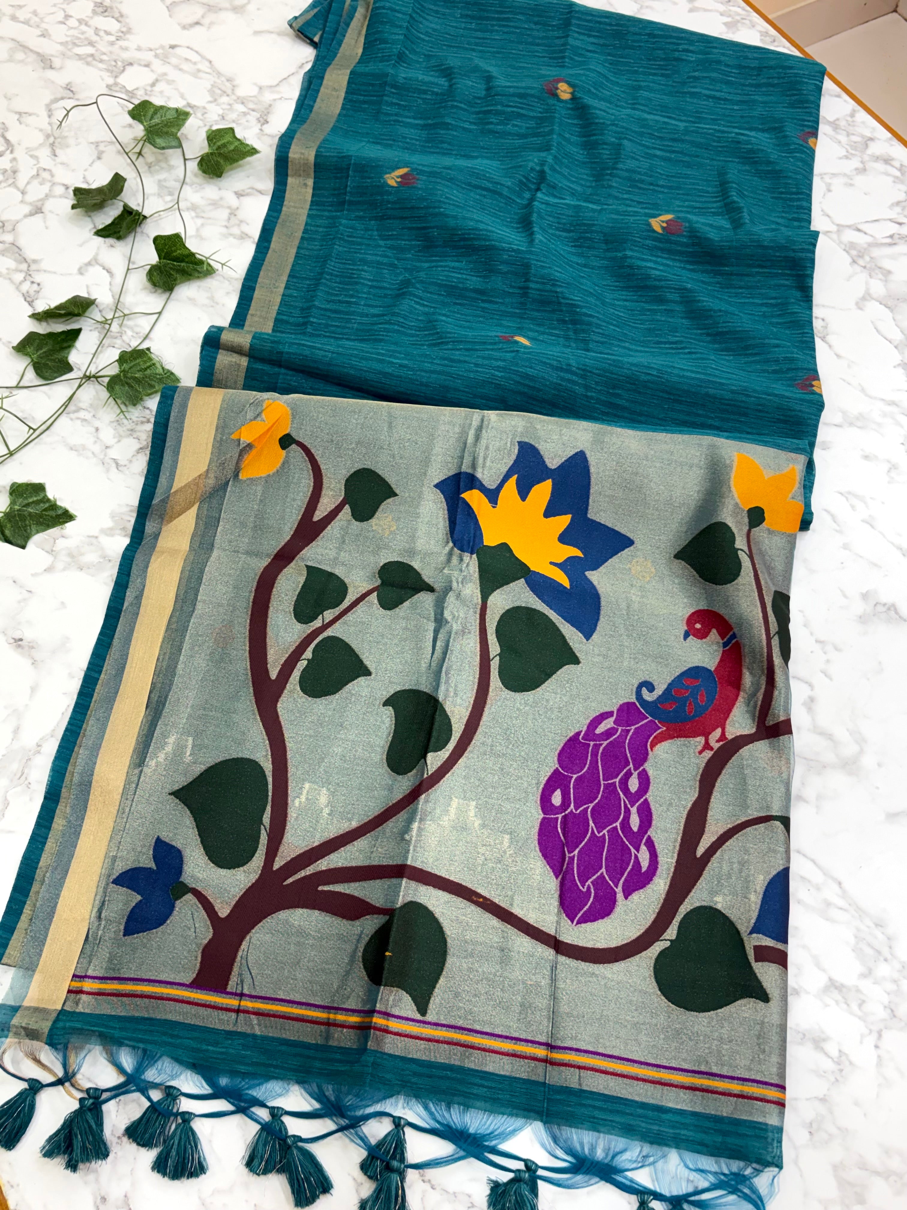 Fancy Linen Tussar Jamdani