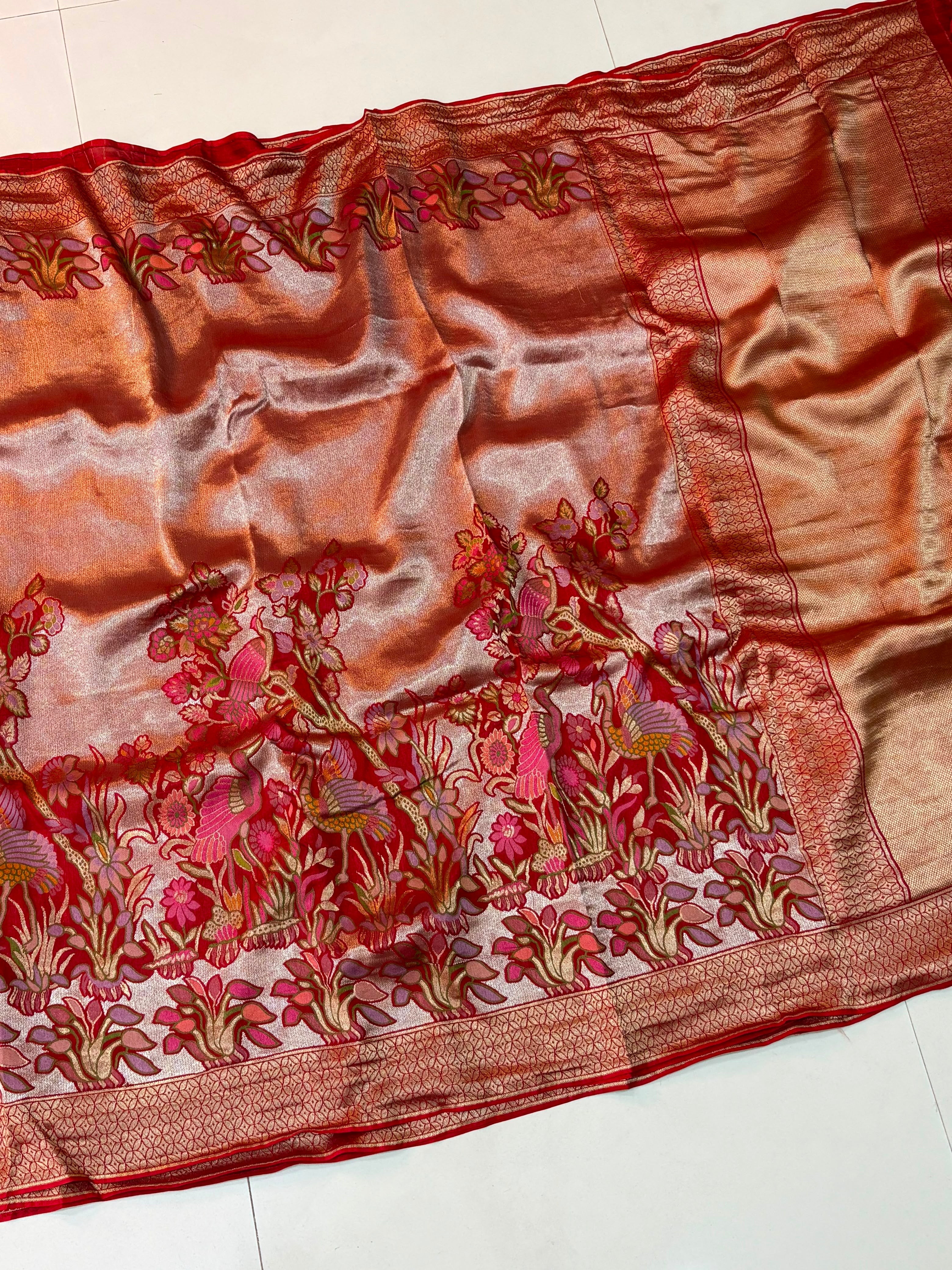 Tissue Meenakari Weaving Sarees