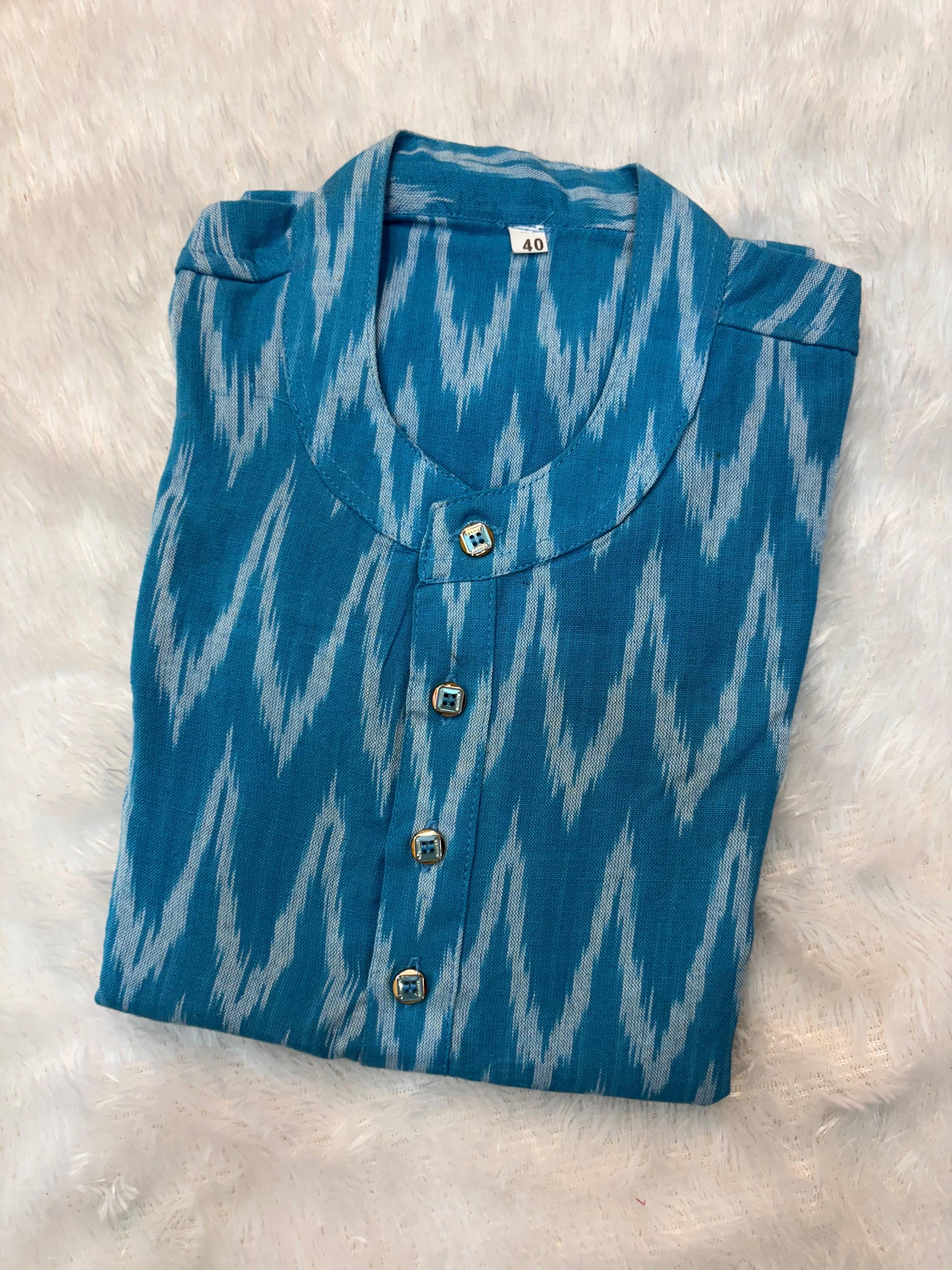 Men's Ikkat Cotton Kurta