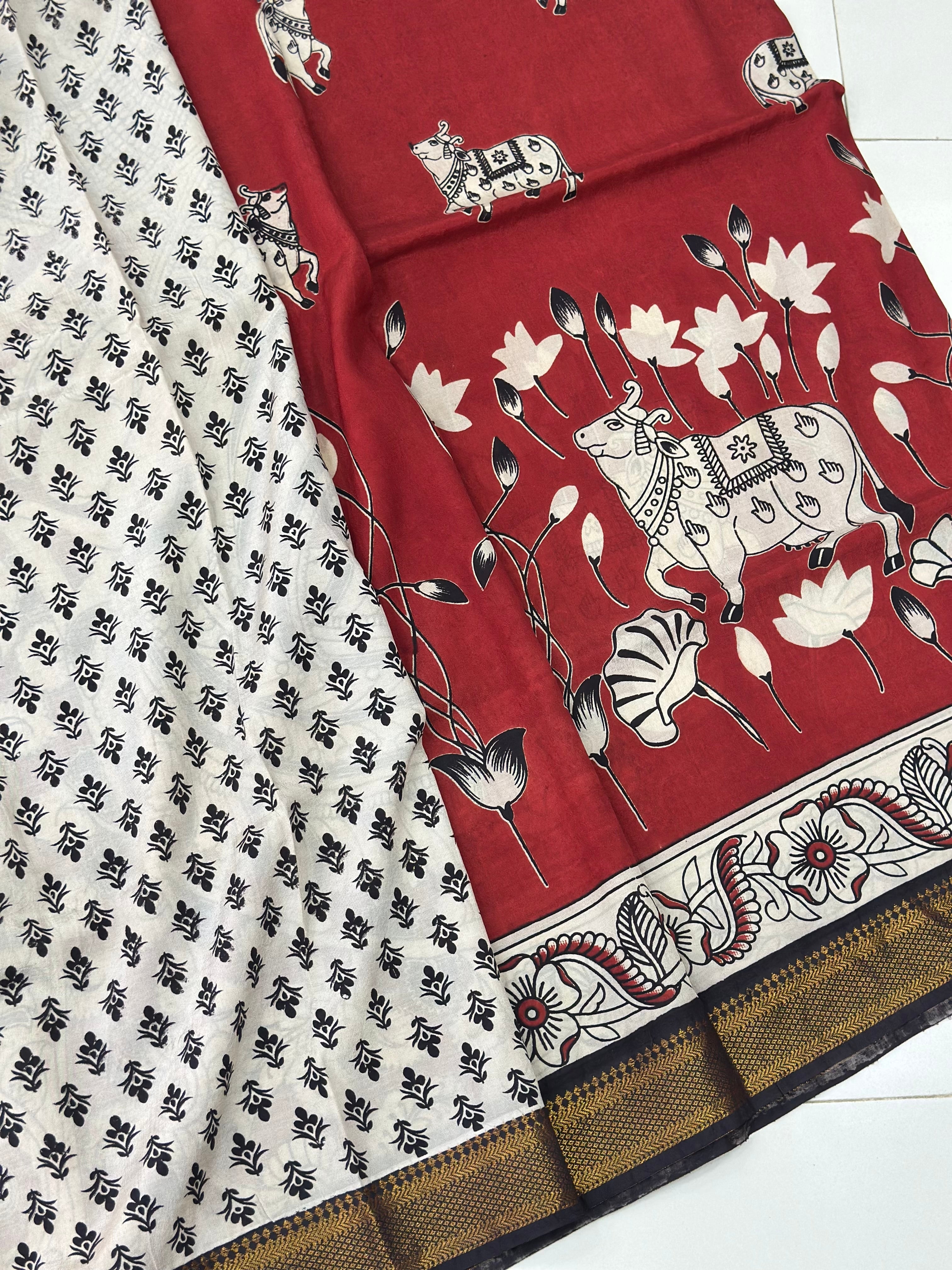 Pichwai Kalamkari Silk