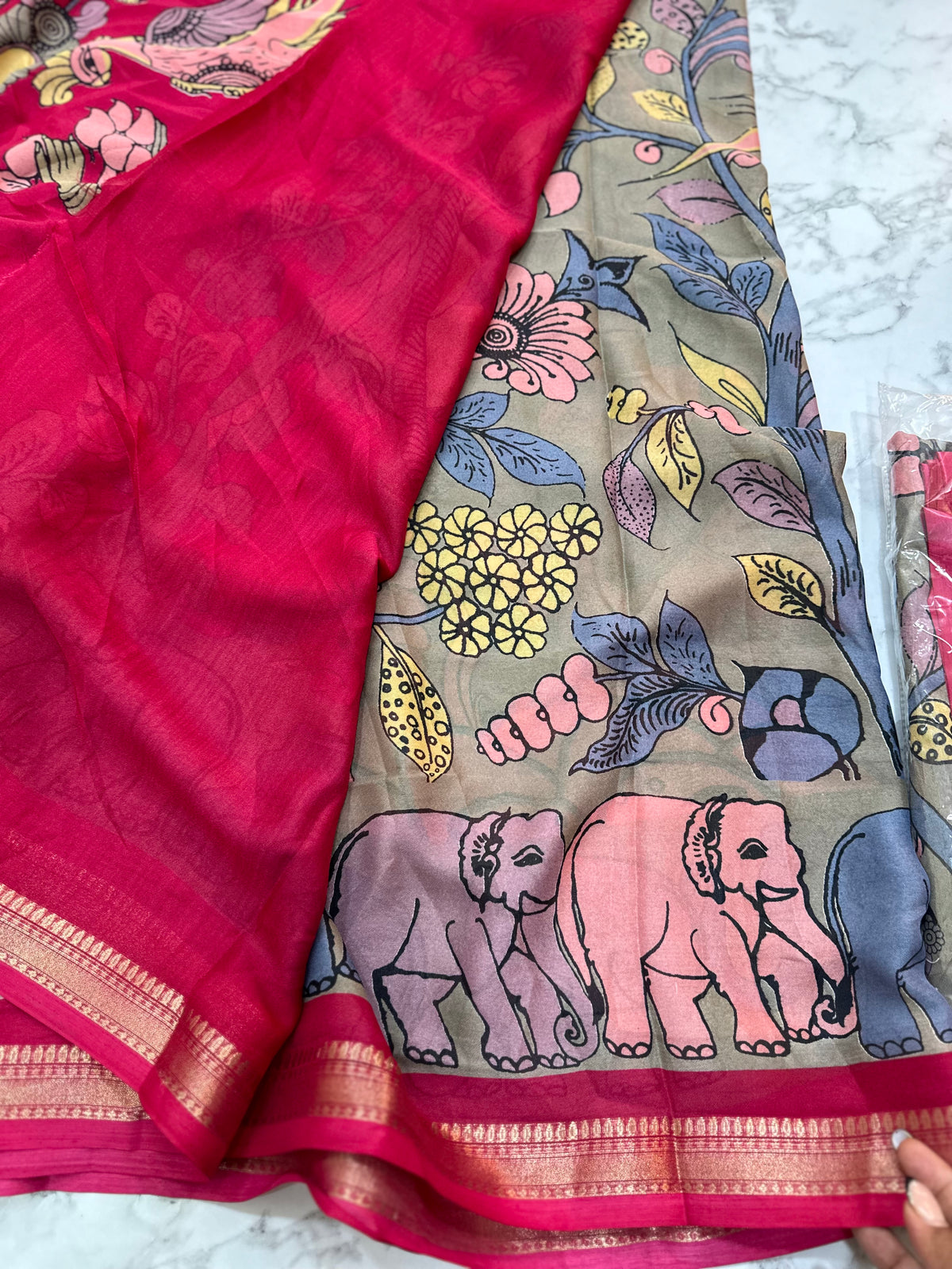 Sana ~ Earthy Grey PenKalamkari Print